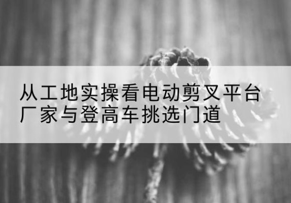 千阳电动剪叉升降平台厂家-从工地实操看电动剪叉平台厂家与登高车挑选门道